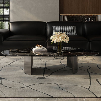 Italian unique-shaped marble coffee table