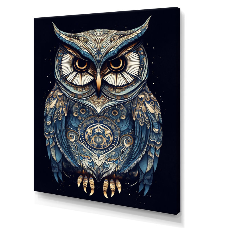 Hibou blanc magique - impression, H 44 po x l 34 po x P 1,5 po, Toile tendue