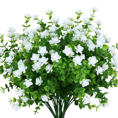 4 paquets de fleurs artificielles pour l'extérieur, fausses plantes, arrangements floraux, vase de jardin, décor