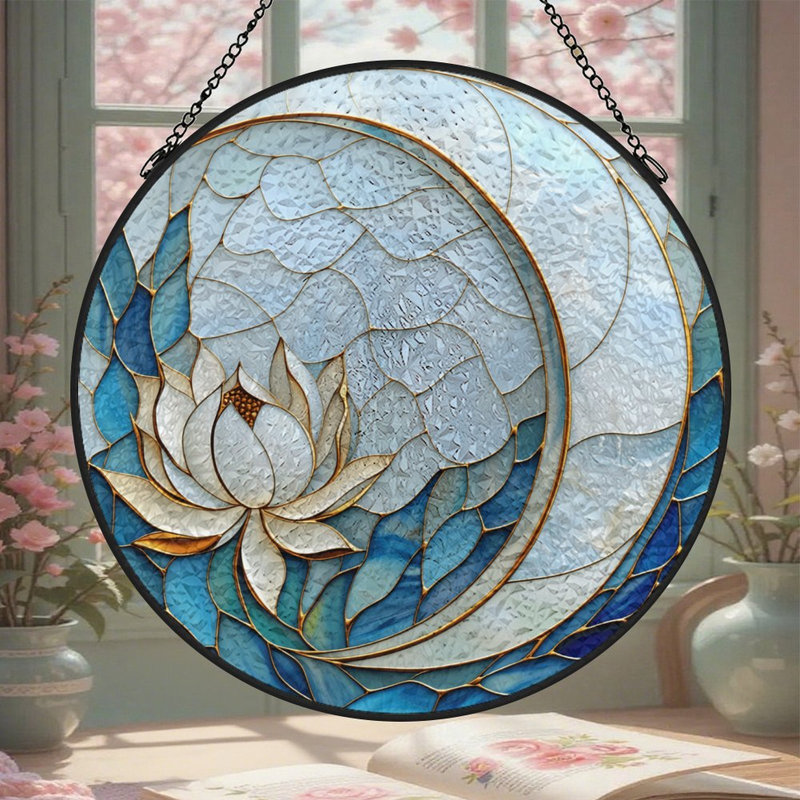 Vitrail pour vitrail Lotus, 6,3 x 6,3 po (16 x 16 cm)