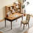 Retro Rectangular Brown Solid Wood Writing Desk-538246744
