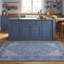 Tapis traditionnel en bouleau, style persan, bleu, gris et crème, lavable à la machine, antidérapant, à poils courts, pour l'intérieur et l'extérieur, adapté aux animaux domestiques, idéal pour le salon, la chambre, la salle à manger, l'entrée, le couloir ou le bureau.-1198294019
