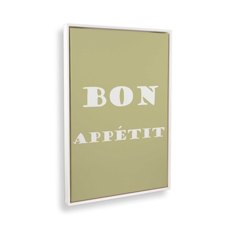 Bon Appetit, reproduction sur toile encadrée, H 18,75 po x l 12,75 po, Blanc opaque