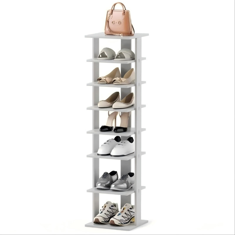 8 Pair Shoe Rack, Grey