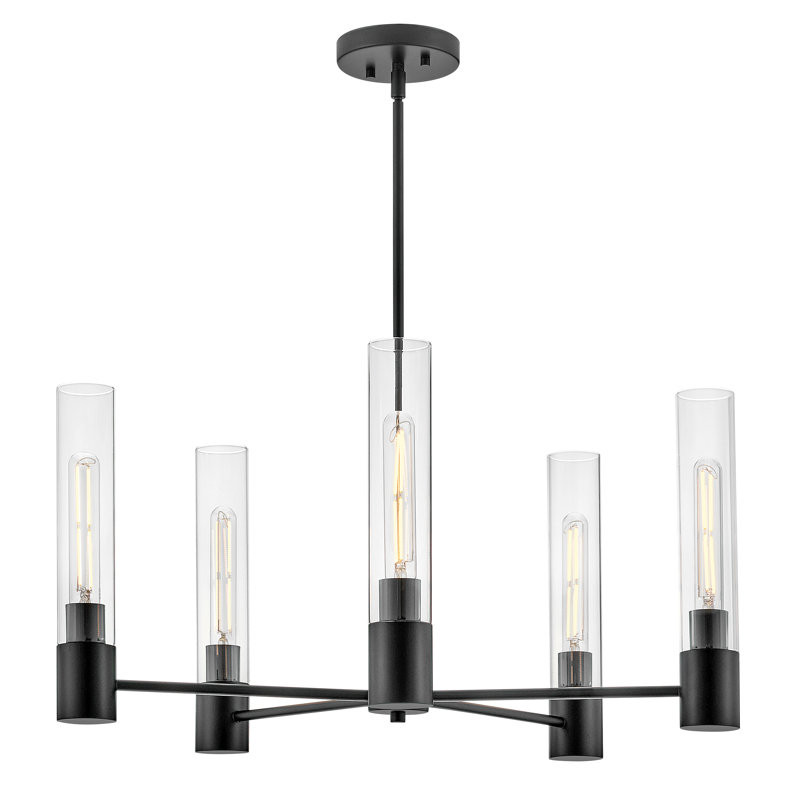 Christelle 5 - Light Dimmable Classic / Traditional Chandelier, Black