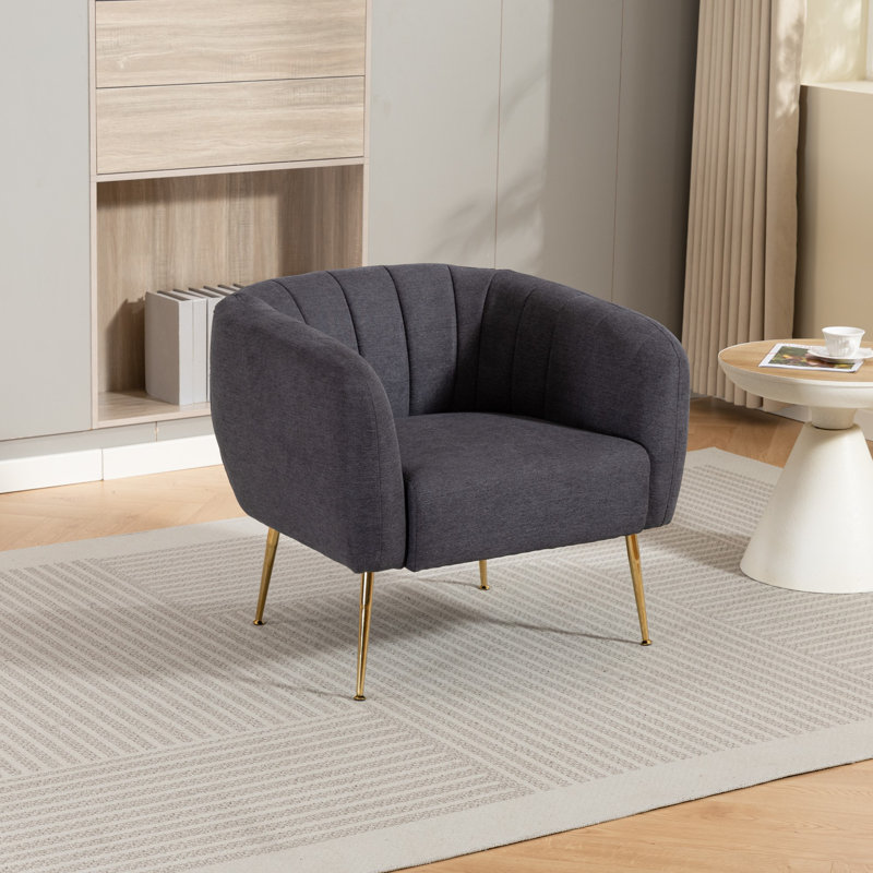 Upholstered Armchair, Charcoal Grey