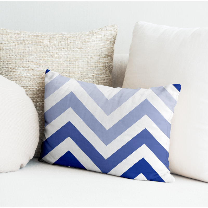 Housse et insert de coussin rectangulaire en polyester pour l'intérieur et l'extérieur, Bleu marine