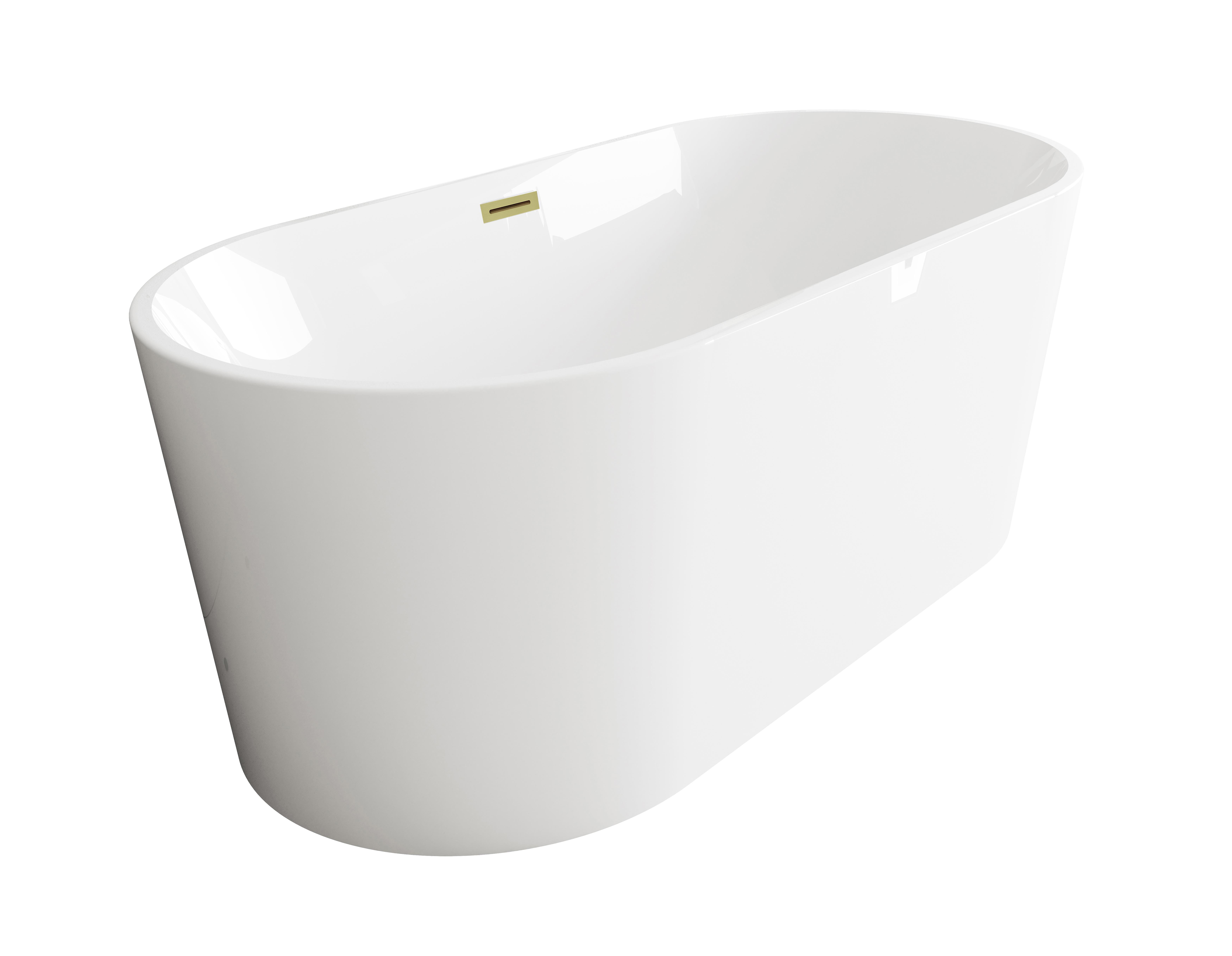 Living District 59 Inch Bathtub in Glossy White with Trim | Wayfair