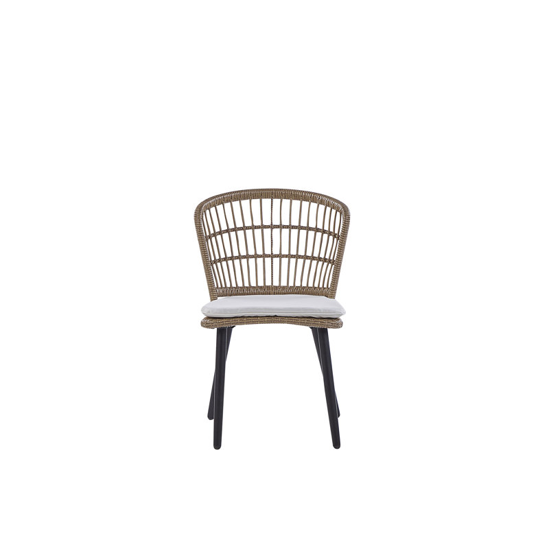 Bertille 6 - Person Wicker Patio Dining Set with Oval Table , Cushions Included