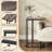 C-Table End Table with Solid Wood Top and Steel Base for Sofa, Bed Side  -882125710