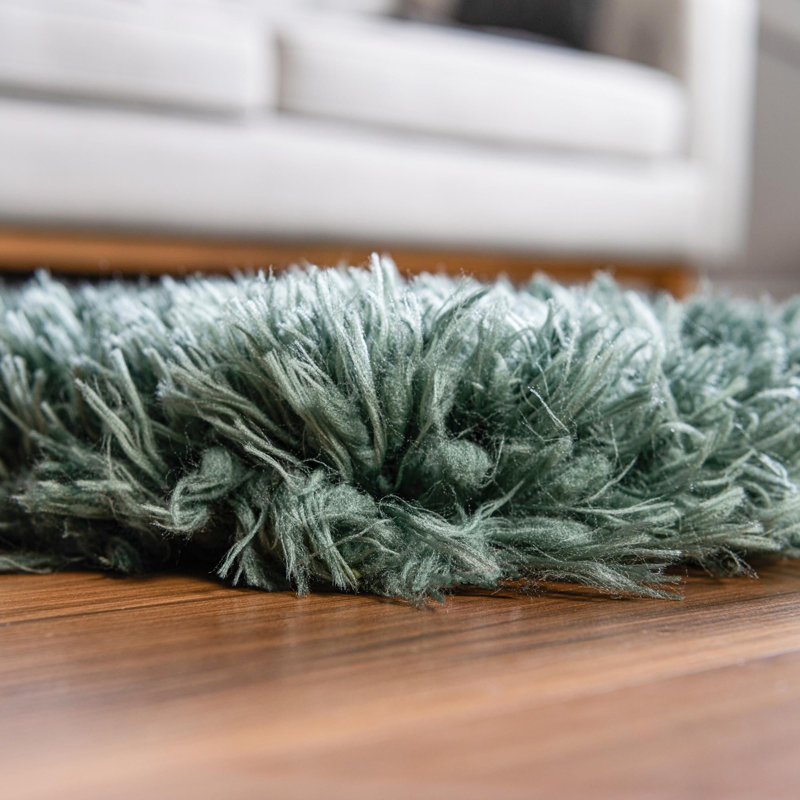 Tapis à poils longs en polyester tissé à la machine Ragene, Rectangle 8 pi x 10 pi
