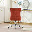 Chaise de bureau orange moderne, revêtement en chenille avec boutons, base en métal, pivot réglable, coussin à rebond élevé, garniture cloutée décorative tirée à la main, confortable pour étude en éponge-783717868-783717872-783717875