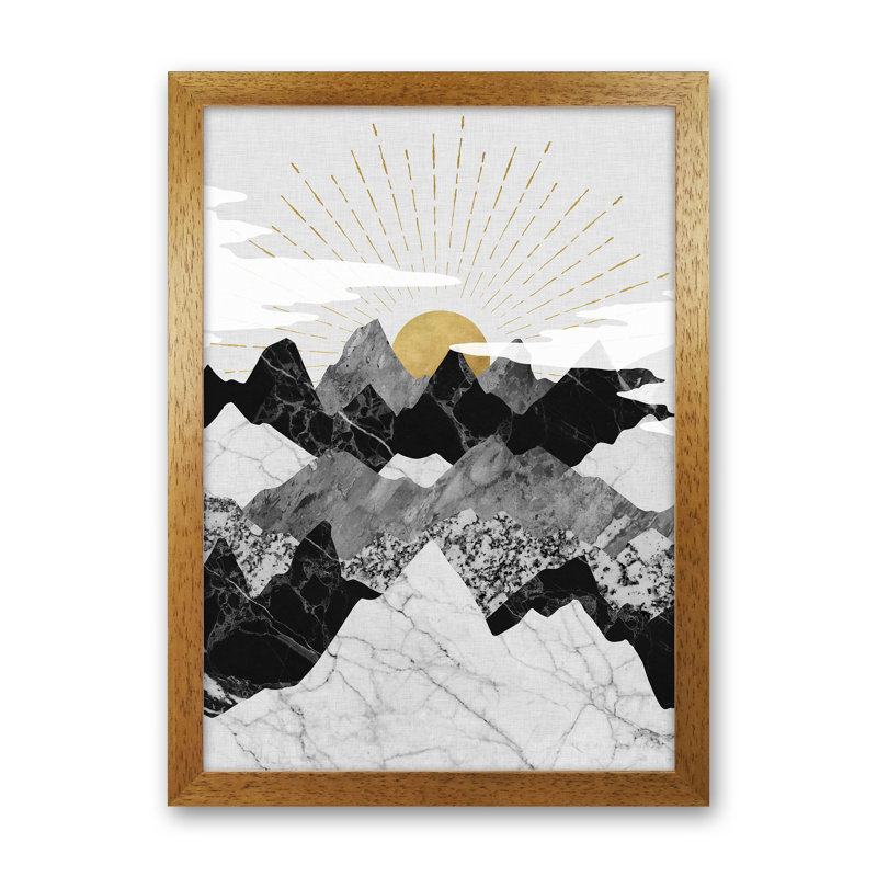 Sunrise - Print, 46cm H x 34cm W x 3cm D, Brown Framed