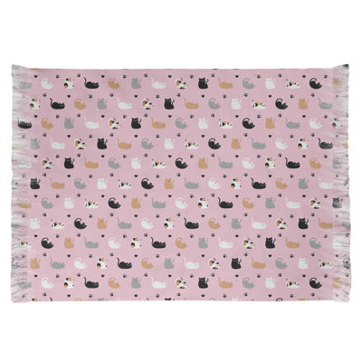 Tapis rose à motif de chat Mcguigan