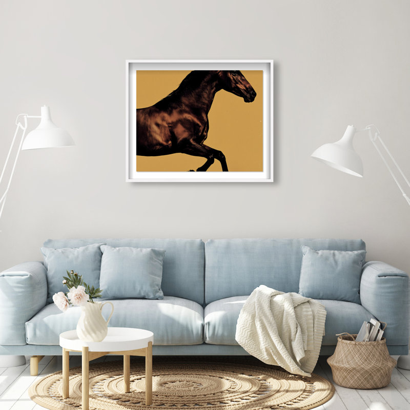 Hue Equine II Shadowbox Animals Print by Oliver Gal, Black Frame, 20 x 16, 37.5"H x 31.5"W, White Shadowbox