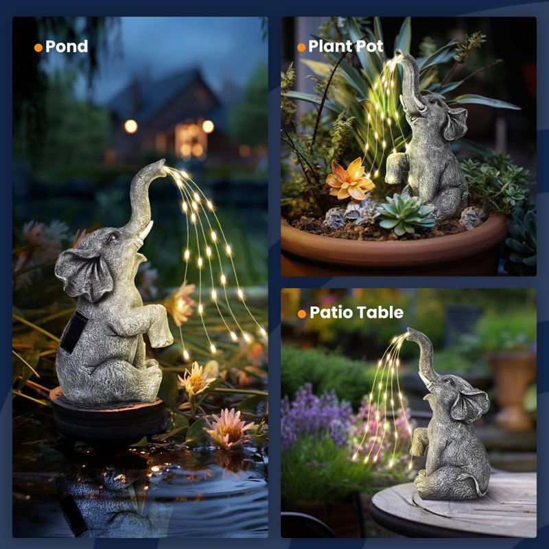 Animals Resin Garden Statue, Stay on Elephant