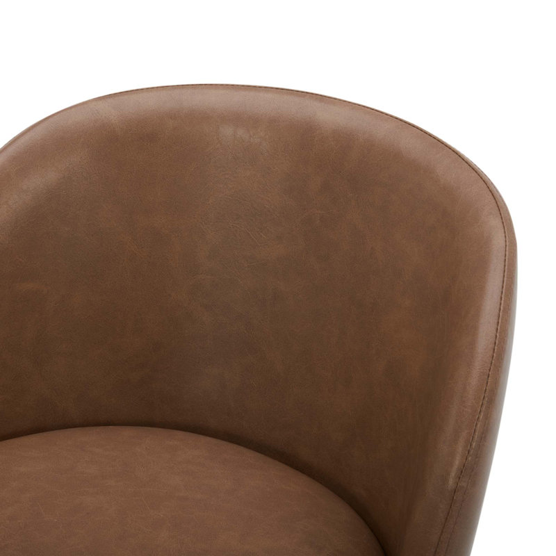 Benedit Swivel 27.1'' Counter Stool, Saddle Brown