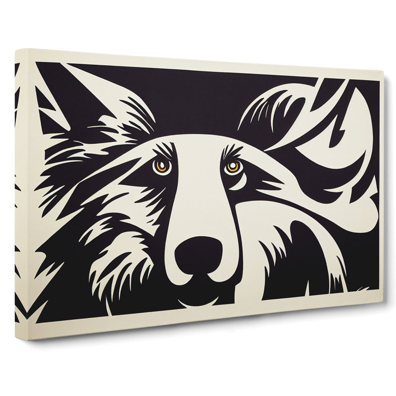 An Engaging Wolf - Wrapped Canvas, 35cm H x 50cm W x 3cm D