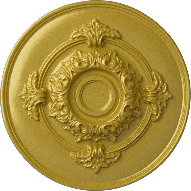 Monique 13.75"H x 13.75"W x 1"D Ceiling Medallion, Rich Gold