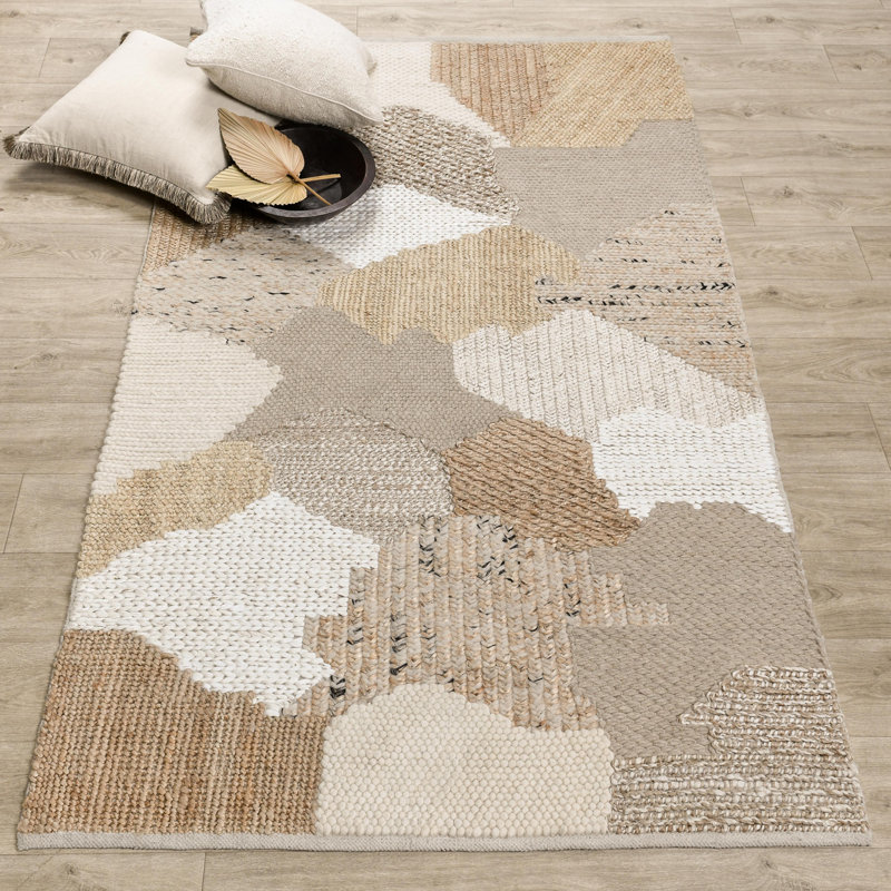 Bondo Hand Woven Area Rug, Rectangle 5' x 8'
