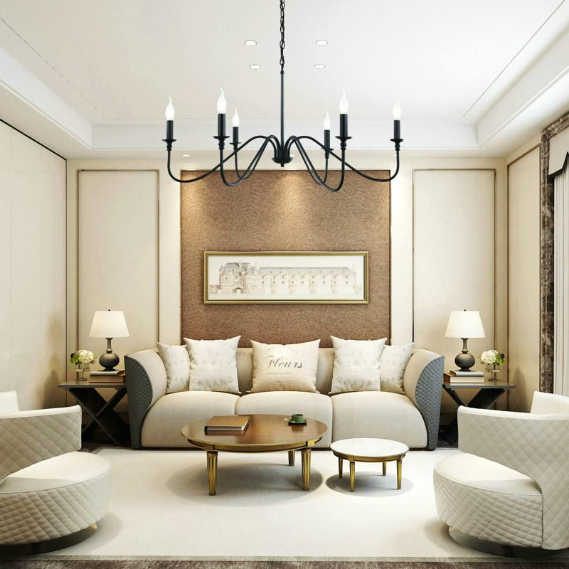 6-light Black Rustic Chandelier