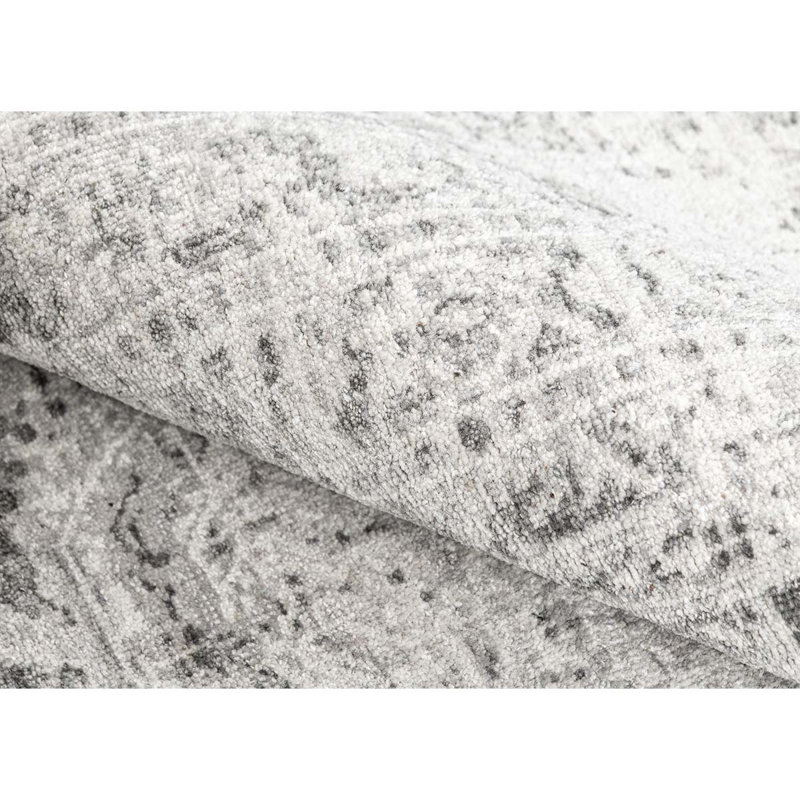 Handwoven Wool Moroccan Area Rug in Light Gray, Rectangle 8' x 10'