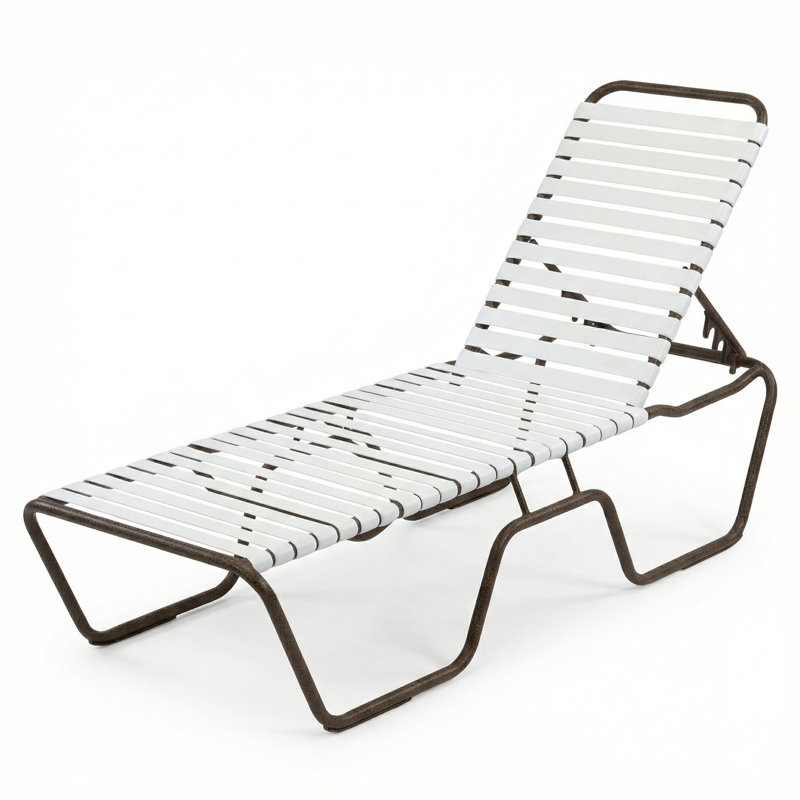 Armless Chaise, White Strap/Bronze Age