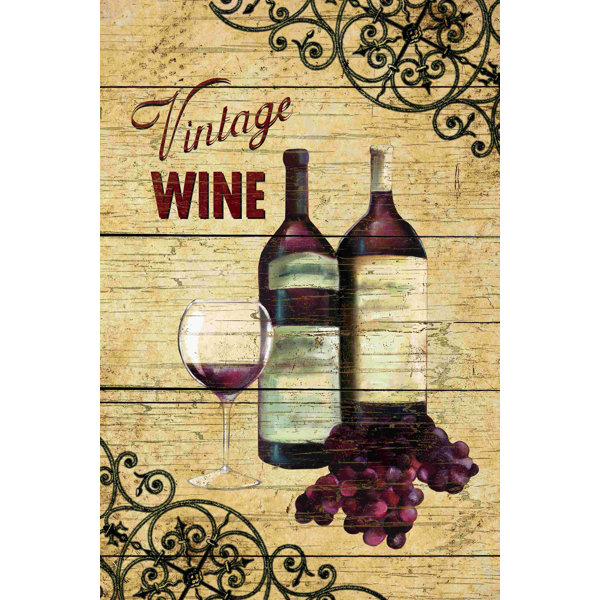 Trinx Vintage Wine - Wrapped Canvas Graphic Art | Wayfair
