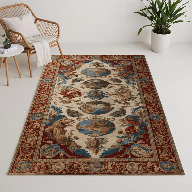 French Brown Indoor and Outdoor Area Rug, Rectangle 9' x 12'
