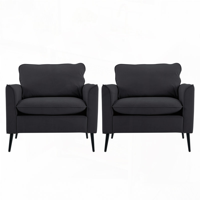 Fauteuil d'appoint en similicuir, fauteuil Clue, Noir