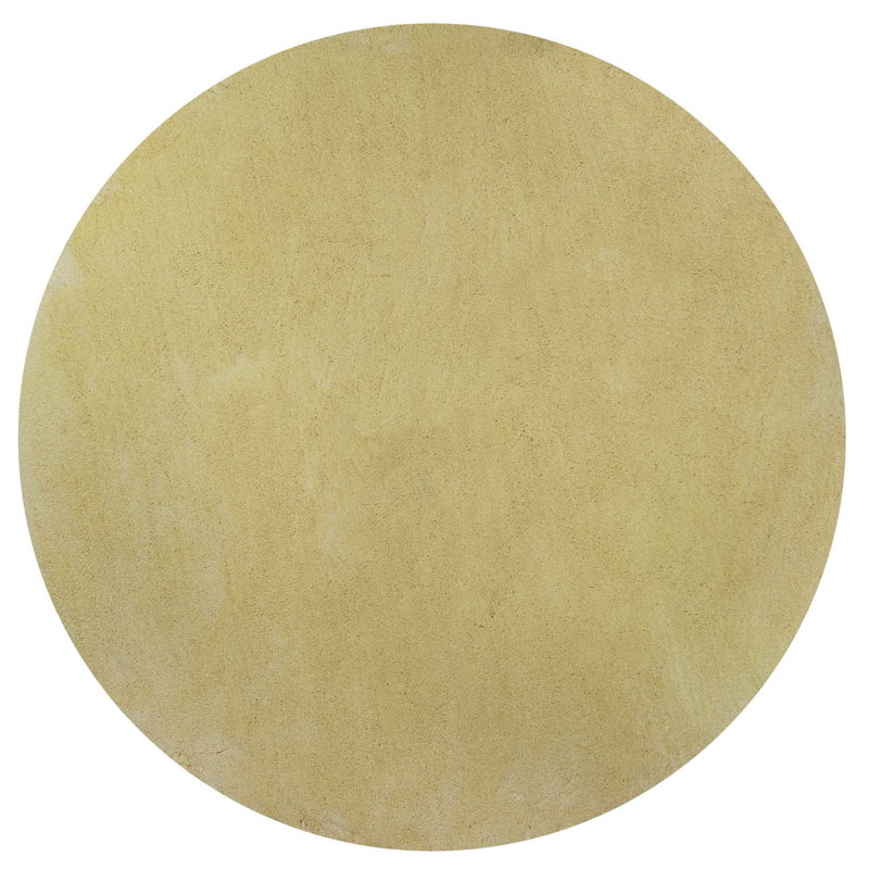 Tapis jaune canari en polyester 8 pi, Rond 8 pi