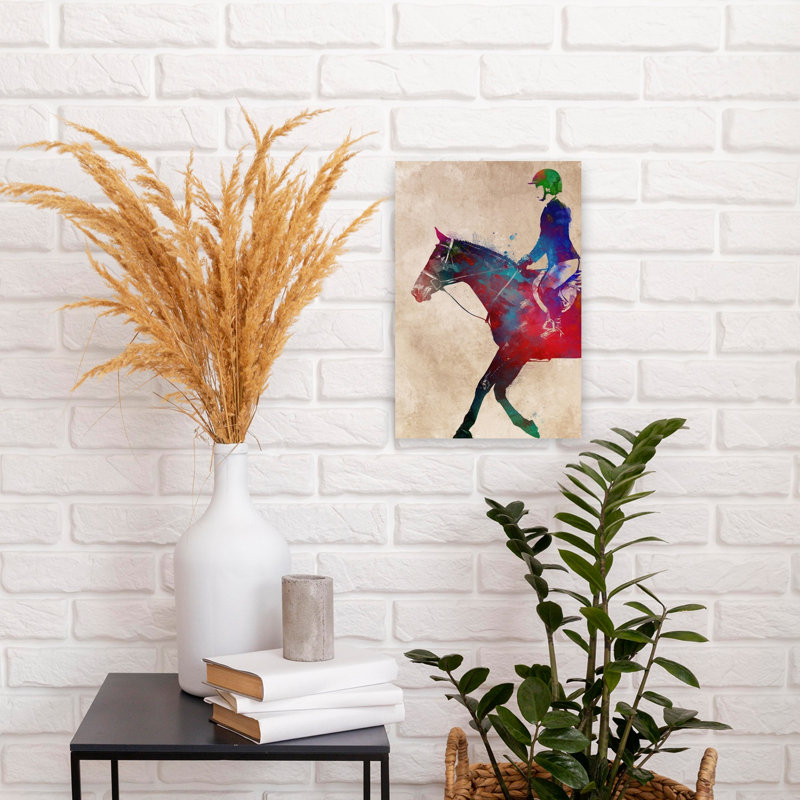 Art mural cheval vibrant vibrant, H 18 po x l 12 po