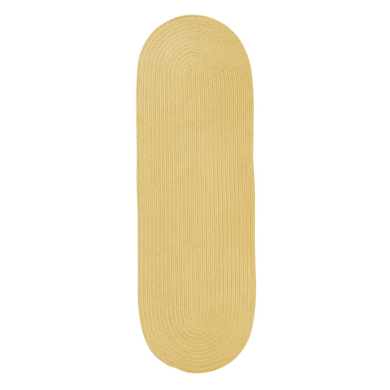 Tapis tressé jaune Allardt, Tapis de couloir 2 pi 4 po x 15 pi