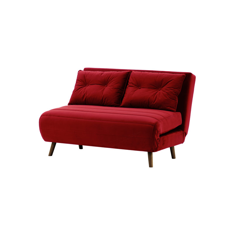 Varujhan 2 Seater Sofa Bed, Red, Black,  78cm H X 120cm W X 90cm D