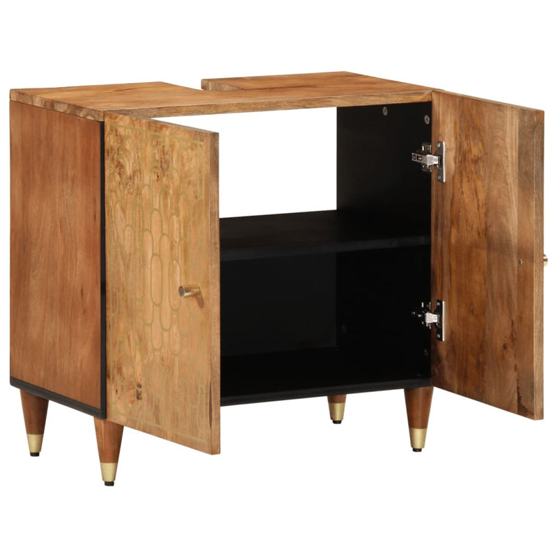 62cm Bathroom Vanity Base Only, Honey Brown