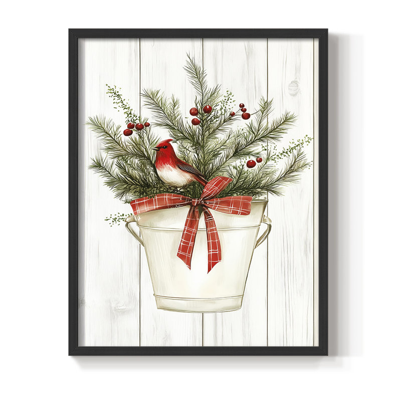 «Christmas Holiday Art», reproduction encadrée Lxxv - bois massif, H 11 po x l 9 po, Noir, noir, noir, noir