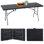 6ft Folding Tables Plastic Resin Table with Collapsible Alloy Steel Frame Plastic Table for Indoor Outdoor Camping BBQ Picnic