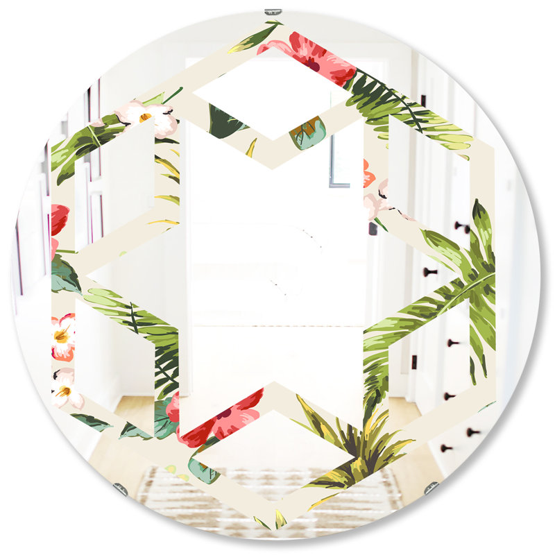 Miroir mural Coastal, H 31,5 po x l 31,5 po, Hexagone étoile ananas été Bliss IV