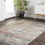 Tapis terre cuite / bleu / ivoire à motif oriental-523621214