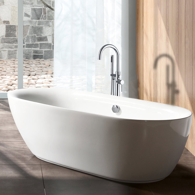 Hand Shower Included Freestanding Bathtub Faucet - Metal, , 45in Depth, 6.5in Width, Height, 9lb Bathroom Luxury Touch With Stable Build