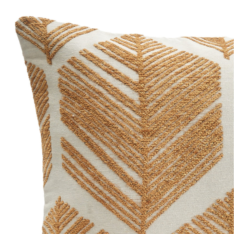Cabria Geometric Silver Square Cushion Cover, Gold