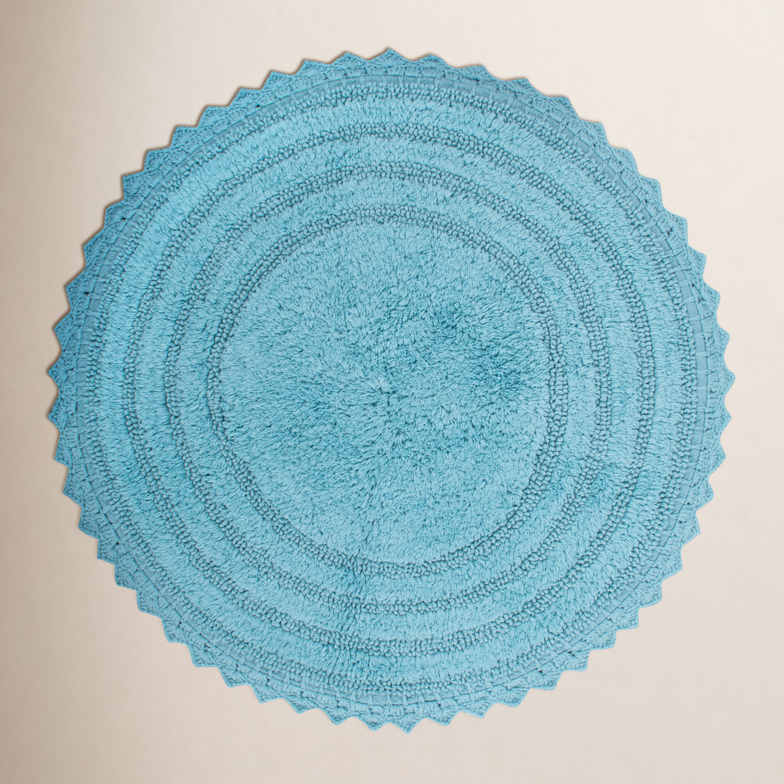 Lisk Circle Cotton Bath Rug, Cameo Blue