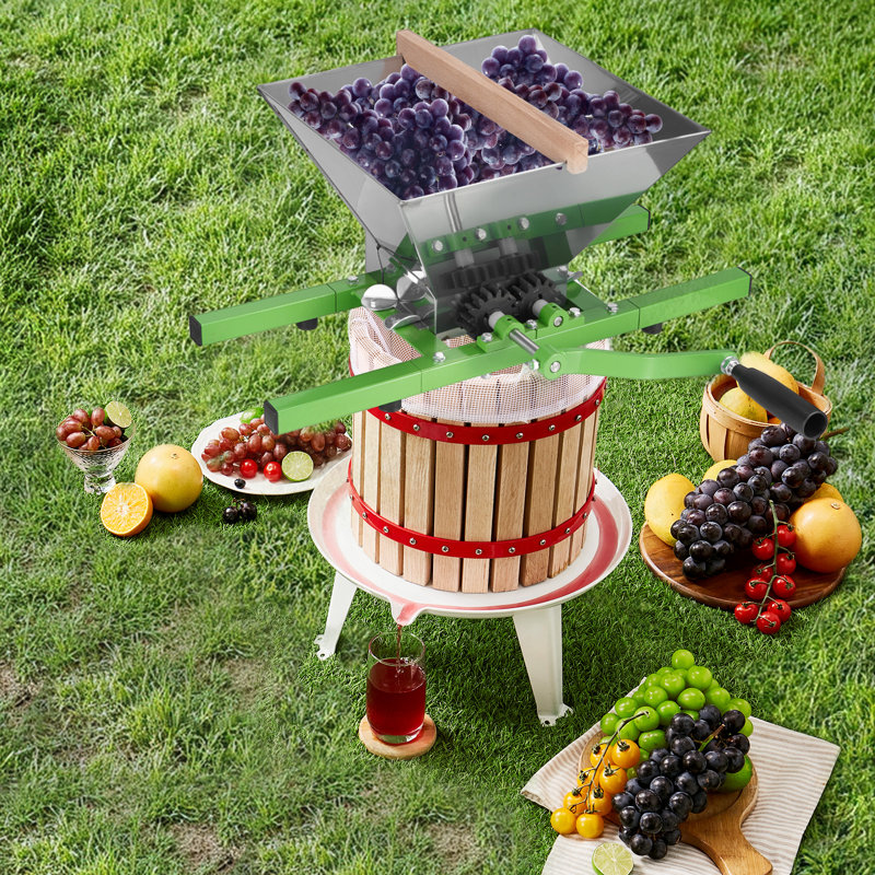 Fruit and Apple Crusher for Wine Cider Making 1.8 Gal/7L Stainless Steel