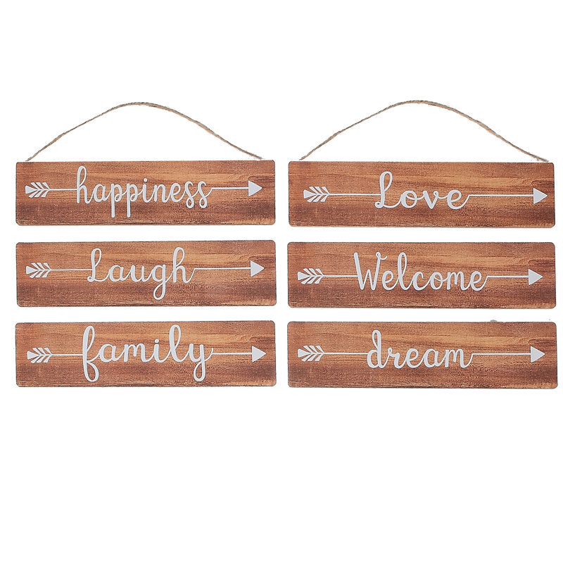 Plaques de bois inspirantes (flèche anglaise) (Assstd)