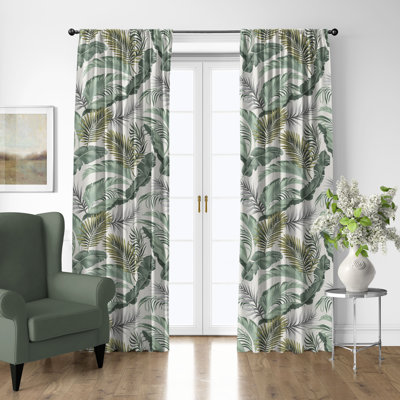 Ensemble de 2 rideaux en coton Frondosa Seagrass