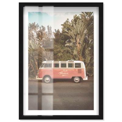Santa Monica Trip Shadowbox Print Retro Art Prints by Notoriart, Black Frame, 31 x 46