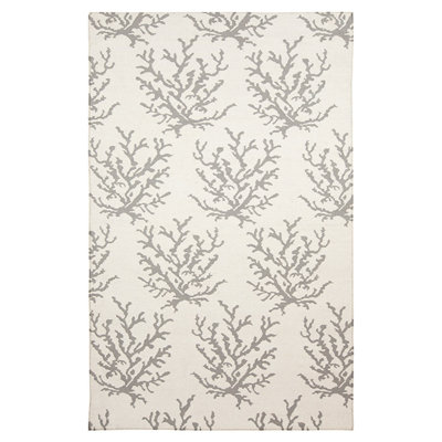 Tapis gris clair / beige en laine tissée à la main Byard
