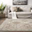 Tapis traditionnel carreauté gris / beige tissé à la machine Daye-428753219