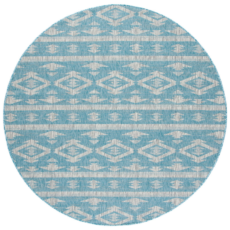 Amarien Southwestern Indoor/Outdoor Area Rug, Round 6'7"