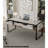 Solid Wood Saddle Leather White Office Desk-110429888